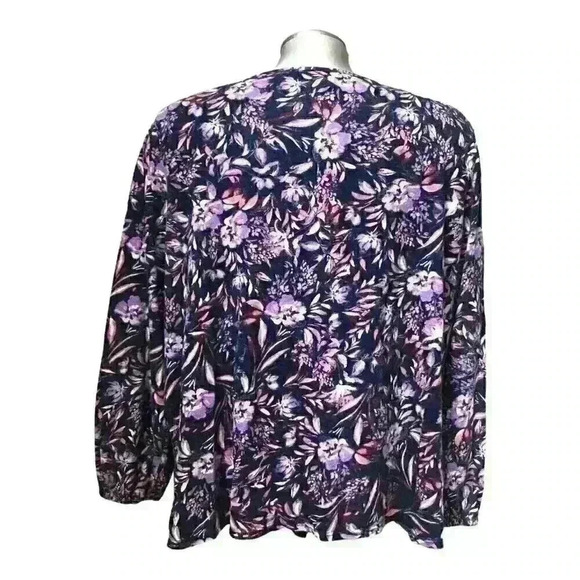 Vintage America Emerson Boho Floral  Flowy Cottagecore Hippie Purple - Picture 2 of 11